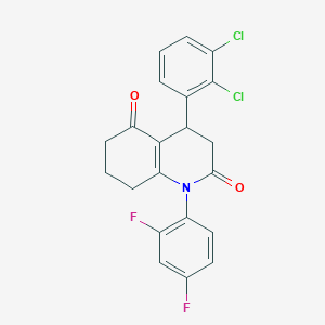 molecular formula C21H15Cl2F2NO2 B11495260 4-(2,3-dichlorophenyl)-1-(2,4-difluorophenyl)-4,6,7,8-tetrahydroquinoline-2,5(1H,3H)-dione 