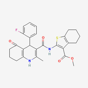 Methyl 2-({[4-(2-fluorophenyl)-2-methyl-5-oxo-1,4,5,6,7,8-hexahydroquinolin-3-yl]carbonyl}amino)-4,5,6,7-tetrahydro-1-benzothiophene-3-carboxylate