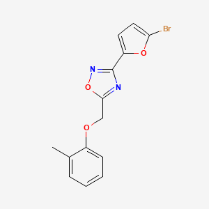 3-(5-Bromofuran-2-yl)-5-[(2-methylphenoxy)methyl]-1,2,4-oxadiazole