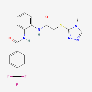 molecular formula C19H16F3N5O2S B11495281 N-[2-({[(4-methyl-4H-1,2,4-triazol-3-yl)sulfanyl]acetyl}amino)phenyl]-4-(trifluoromethyl)benzamide 