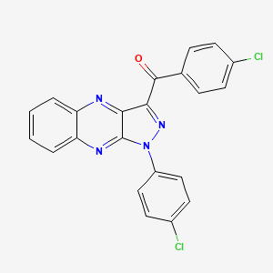 molecular formula C22H12Cl2N4O B11495294 (4-chlorophenyl)[1-(4-chlorophenyl)-1H-pyrazolo[3,4-b]quinoxalin-3-yl]methanone 