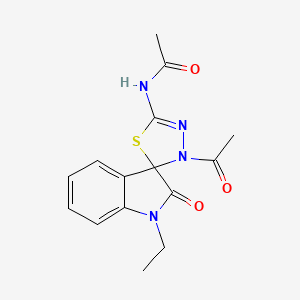 N-(3'-acetyl-1-ethyl-2-oxo-1,2-dihydro-3'H-spiro[indole-3,2'-[1,3,4]thiadiazol]-5'-yl)acetamide