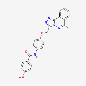 molecular formula C25H21N5O3 B11495317 4-methoxy-N-{4-[(6-methyl[1,2,4]triazolo[3,4-a]phthalazin-3-yl)methoxy]phenyl}benzamide 