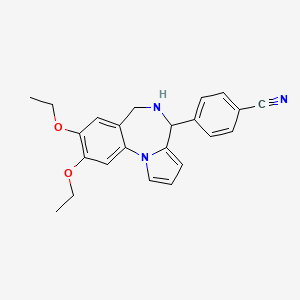 molecular formula C23H23N3O2 B11495324 4-(8,9-diethoxy-5,6-dihydro-4H-pyrrolo[1,2-a][1,4]benzodiazepin-4-yl)benzonitrile 