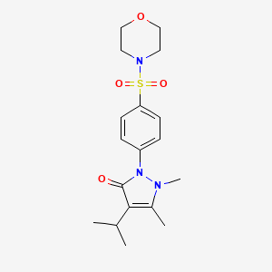 molecular formula C18H25N3O4S B11495353 Pyrazol-3-one, 4-isopropyl-1,5-dimethyl-2-[4-(morpholine-4-sulfonyl)phenyl]-1,2-dihydro- 