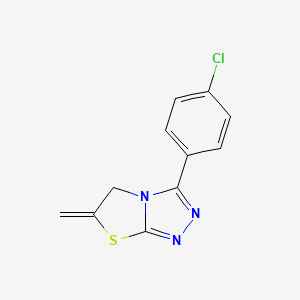 molecular formula C11H8ClN3S B11495369 3-(4-Chlorophenyl)-6-methylidene-5,6-dihydro[1,3]thiazolo[2,3-c][1,2,4]triazole 