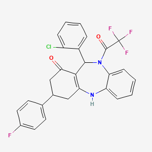 11-(2-chlorophenyl)-3-(4-fluorophenyl)-10-(trifluoroacetyl)-2,3,4,5,10,11-hexahydro-1H-dibenzo[b,e][1,4]diazepin-1-one