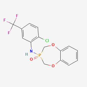 N-[2-chloro-5-(trifluoromethyl)phenyl]-3,4-dihydro-2H-1,5,3-benzodioxaphosphepin-3-amine 3-oxide