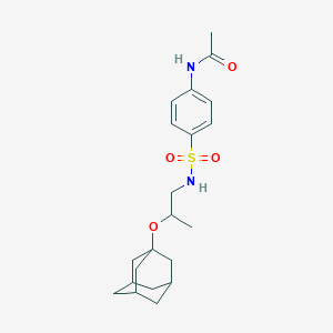 molecular formula C21H30N2O4S B11495422 N-(4-{[2-(Adamantan-1-yloxy)propyl]sulfamoyl}phenyl)acetamide 