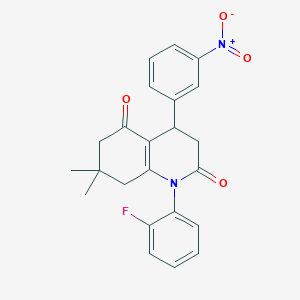 1-(2-fluorophenyl)-7,7-dimethyl-4-(3-nitrophenyl)-4,6,7,8-tetrahydroquinoline-2,5(1H,3H)-dione