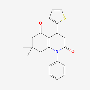 7,7-dimethyl-1-phenyl-4-(thiophen-2-yl)-4,6,7,8-tetrahydroquinoline-2,5(1H,3H)-dione