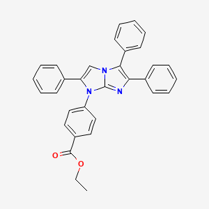 molecular formula C32H25N3O2 B11495530 ethyl 4-(2,5,6-triphenyl-1H-imidazo[1,2-a]imidazol-1-yl)benzoate 