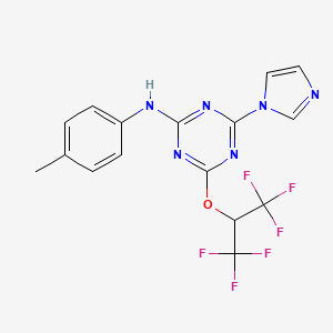 4-[(1,1,1,3,3,3-hexafluoropropan-2-yl)oxy]-6-(1H-imidazol-1-yl)-N-(4-methylphenyl)-1,3,5-triazin-2-amine