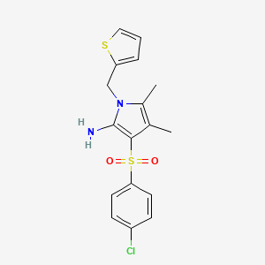 3-[(4-chlorophenyl)sulfonyl]-4,5-dimethyl-1-(thiophen-2-ylmethyl)-1H-pyrrol-2-amine