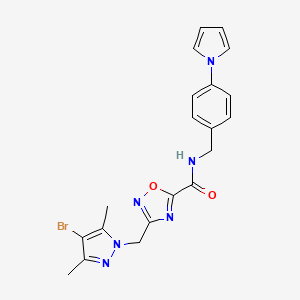 3-[(4-bromo-3,5-dimethyl-1H-pyrazol-1-yl)methyl]-N-[4-(1H-pyrrol-1-yl)benzyl]-1,2,4-oxadiazole-5-carboxamide