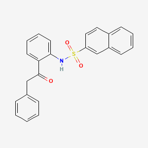 molecular formula C24H19NO3S B11495579 N-[2-(2-phenylacetyl)phenyl]naphthalene-2-sulfonamide 