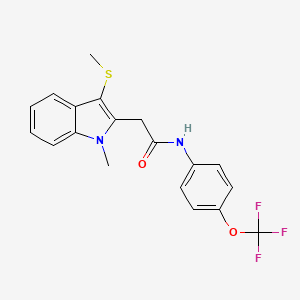 2-[1-methyl-3-(methylsulfanyl)-1H-indol-2-yl]-N-[4-(trifluoromethoxy)phenyl]acetamide