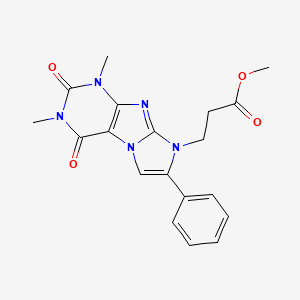 Methyl 3-{1,3-dimethyl-2,4-dioxo-7-phenyl-1H,2H,3H,4H,8H-imidazo[1,2-G]purin-8-YL}propanoate