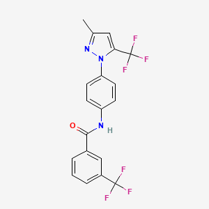 N-{4-[3-methyl-5-(trifluoromethyl)-1H-pyrazol-1-yl]phenyl}-3-(trifluoromethyl)benzamide