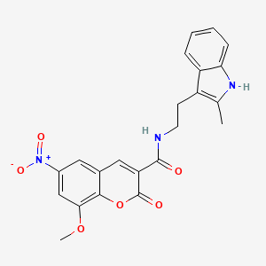 8-methoxy-N-[2-(2-methyl-1H-indol-3-yl)ethyl]-6-nitro-2-oxo-2H-chromene-3-carboxamide