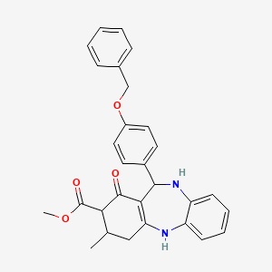 methyl 11-[4-(benzyloxy)phenyl]-3-methyl-1-oxo-2,3,4,5,10,11-hexahydro-1H-dibenzo[b,e][1,4]diazepine-2-carboxylate