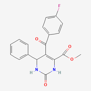 molecular formula C19H15FN2O4 B11495614 Methyl 5-[(4-fluorophenyl)carbonyl]-2-oxo-6-phenyl-1,2,3,6-tetrahydropyrimidine-4-carboxylate 