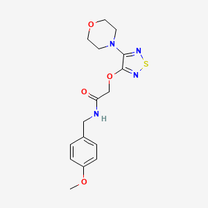 molecular formula C16H20N4O4S B11495615 N-(4-methoxybenzyl)-2-{[4-(morpholin-4-yl)-1,2,5-thiadiazol-3-yl]oxy}acetamide 