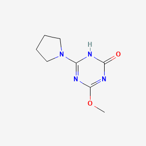 molecular formula C8H12N4O2 B11495626 4-methoxy-6-(pyrrolidin-1-yl)-1,3,5-triazin-2(1H)-one 