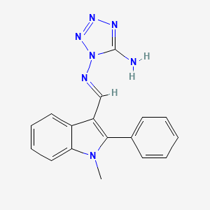 molecular formula C17H15N7 B11495668 N~1~-[(E)-(1-methyl-2-phenyl-1H-indol-3-yl)methylidene]-1H-tetrazole-1,5-diamine 