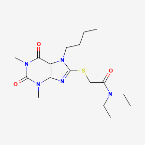 2-[(7-butyl-1,3-dimethyl-2,6-dioxo-2,3,6,7-tetrahydro-1H-purin-8-yl)sulfanyl]-N,N-diethylacetamide