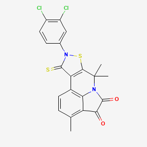 9-(3,4-dichlorophenyl)-3,7,7-trimethyl-10-thioxo-9,10-dihydro-7H-pyrrolo[3,2,1-ij][1,2]thiazolo[5,4-c]quinoline-4,5-dione