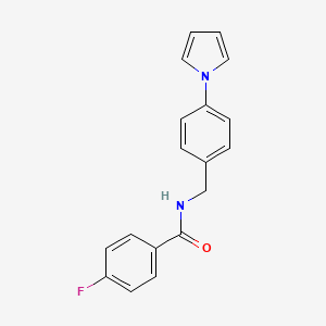 molecular formula C18H15FN2O B11495705 4-fluoro-N-[4-(1H-pyrrol-1-yl)benzyl]benzamide 