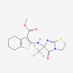 Methyl 2-{[5-oxo-6-(trifluoromethyl)-2,3,5,6-tetrahydroimidazo[2,1-b][1,3]thiazol-6-yl]amino}-4,5,6,7-tetrahydro-1-benzothiophene-3-carboxylate