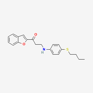 molecular formula C21H23NO2S B11495719 1-(1-Benzofuran-2-yl)-3-{[4-(butylsulfanyl)phenyl]amino}propan-1-one 