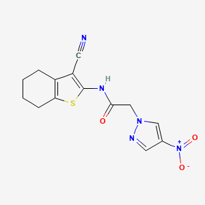 N-(3-cyano-4,5,6,7-tetrahydro-1-benzothiophen-2-yl)-2-(4-nitro-1H-pyrazol-1-yl)acetamide