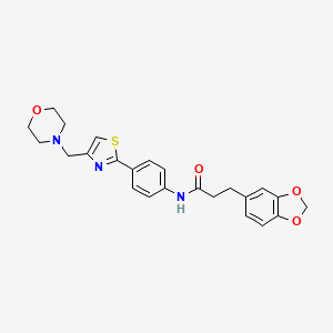 3-(1,3-benzodioxol-5-yl)-N-{4-[4-(morpholin-4-ylmethyl)-1,3-thiazol-2-yl]phenyl}propanamide