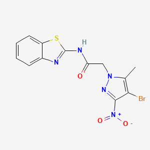 N-(1,3-benzothiazol-2-yl)-2-(4-bromo-5-methyl-3-nitro-1H-pyrazol-1-yl)acetamide