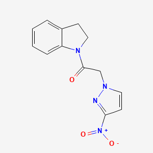 molecular formula C13H12N4O3 B11495804 1-[(3-nitro-1H-pyrazol-1-yl)acetyl]indoline 