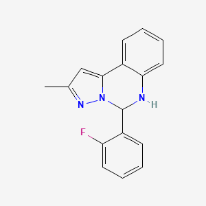 molecular formula C17H14FN3 B11495841 5-(2-Fluorophenyl)-2-methyl-5,6-dihydropyrazolo[1,5-c]quinazoline 