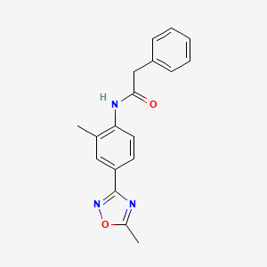 molecular formula C18H17N3O2 B11495866 N-[2-methyl-4-(5-methyl-1,2,4-oxadiazol-3-yl)phenyl]-2-phenylacetamide 