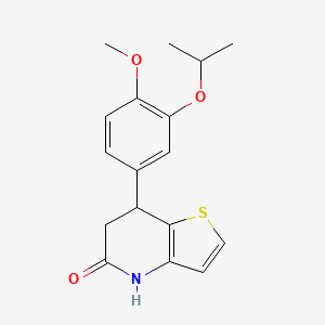 molecular formula C17H19NO3S B11495883 7-[4-methoxy-3-(propan-2-yloxy)phenyl]-6,7-dihydrothieno[3,2-b]pyridin-5(4H)-one 