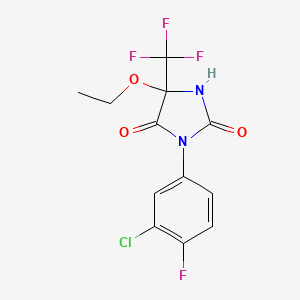 3-(3-Chloro-4-fluorophenyl)-5-ethoxy-5-(trifluoromethyl)imidazolidine-2,4-dione