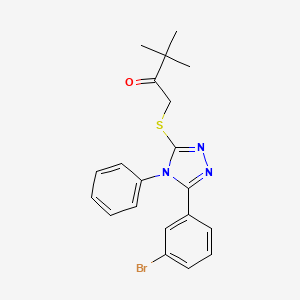 1-{[5-(3-bromophenyl)-4-phenyl-4H-1,2,4-triazol-3-yl]sulfanyl}-3,3-dimethylbutan-2-one