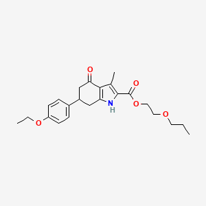 molecular formula C23H29NO5 B11495934 2-propoxyethyl 6-(4-ethoxyphenyl)-3-methyl-4-oxo-4,5,6,7-tetrahydro-1H-indole-2-carboxylate 