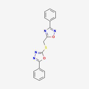 1,2,4-Oxadiazole, 3-phenyl-5-[[(5-phenyl-1,3,4-oxadiazol-2-yl)thio]methyl]-