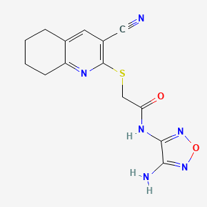 N-(4-amino-1,2,5-oxadiazol-3-yl)-2-[(3-cyano-5,6,7,8-tetrahydroquinolin-2-yl)sulfanyl]acetamide