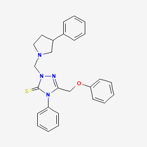 5-(phenoxymethyl)-4-phenyl-2-[(3-phenylpyrrolidin-1-yl)methyl]-2,4-dihydro-3H-1,2,4-triazole-3-thione