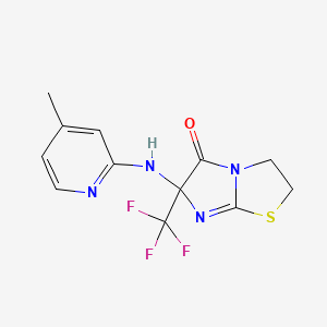 molecular formula C12H11F3N4OS B11495995 6-[(4-methylpyridin-2-yl)amino]-6-(trifluoromethyl)-2,3-dihydroimidazo[2,1-b][1,3]thiazol-5(6H)-one 