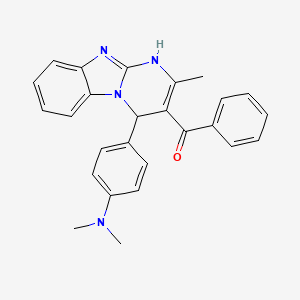 {4-[4-(Dimethylamino)phenyl]-2-methyl-1,4-dihydropyrimido[1,2-a]benzimidazol-3-yl}(phenyl)methanone