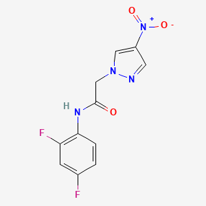 molecular formula C11H8F2N4O3 B11496018 N-(2,4-difluorophenyl)-2-(4-nitro-1H-pyrazol-1-yl)acetamide 